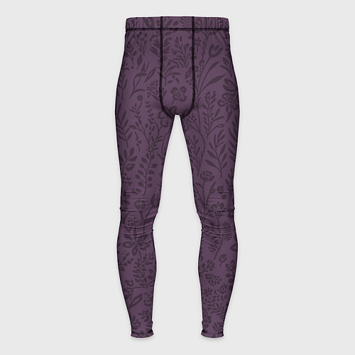 Мужские тайтсы Фиолетовый цветочный однотонный / 3D-принт – фото 1