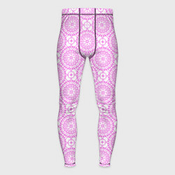 Мужские тайтсы Бело розовый ажурный кружевной узор