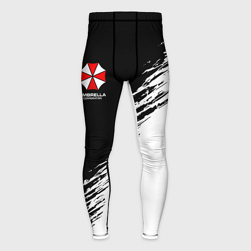 Мужские тайтсы Umbrella Corp - black and white / 3D-принт – фото 1