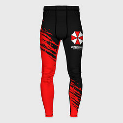 Тайтсы мужские Umbrella Corp - red and black, цвет: 3D-принт