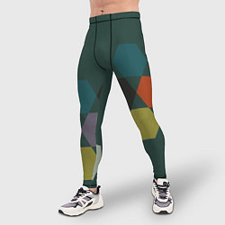 Тайтсы мужские Кластер зеленая ночь, цвет: 3D-принт — фото 2