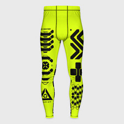 Мужские тайтсы Кибер текстура - ядовитая