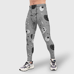 Тайтсы мужские Halloween grey, цвет: 3D-принт — фото 2