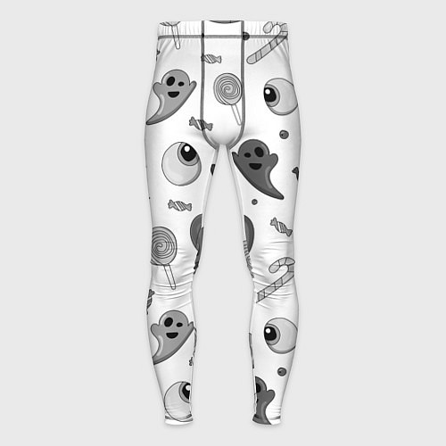 Мужские тайтсы Halloween grey and white / 3D-принт – фото 1