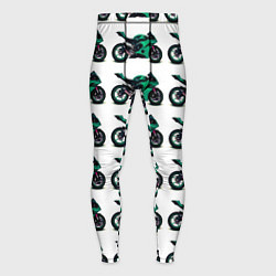 Тайтсы мужские Motorcycle turquoise, цвет: 3D-принт
