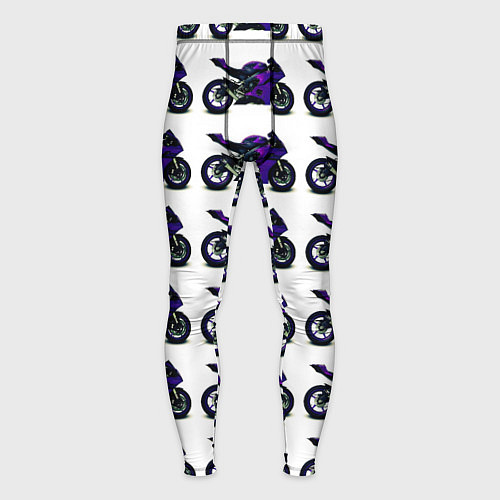 Мужские тайтсы Motorcycle purple gloss / 3D-принт – фото 1