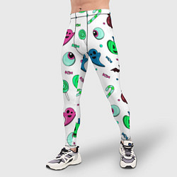 Тайтсы мужские Halloween light green pumpkin - паттерн, цвет: 3D-принт — фото 2