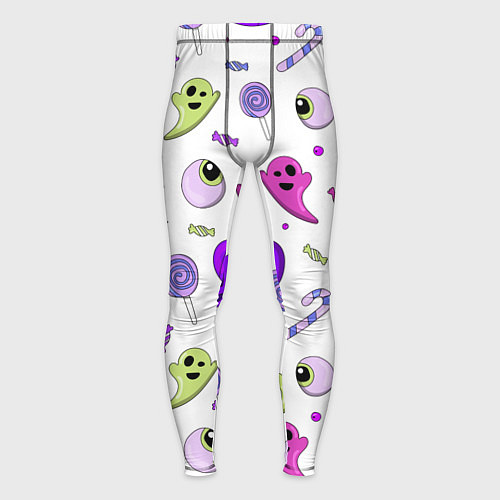 Мужские тайтсы Halloween purple pumpkin pattern / 3D-принт – фото 1