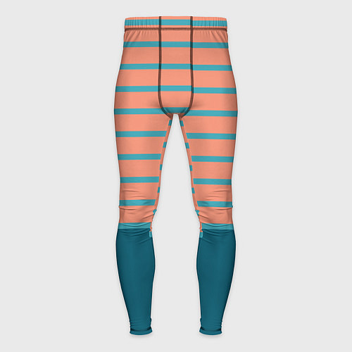 Мужские тайтсы Полосатый мандариновый морской рассвет / 3D-принт – фото 1