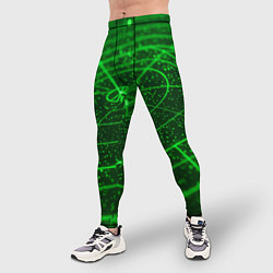 Тайтсы мужские Неоновый зеленый радар, цвет: 3D-принт — фото 2