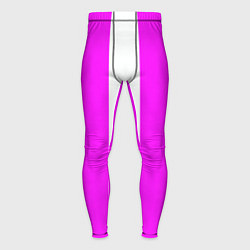 Тайтсы мужские Color white pink line, цвет: 3D-принт