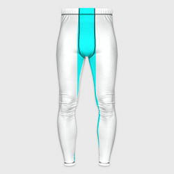 Тайтсы мужские Color light blue white lines, цвет: 3D-принт