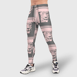Тайтсы мужские Леопард в рамке, цвет: 3D-принт — фото 2