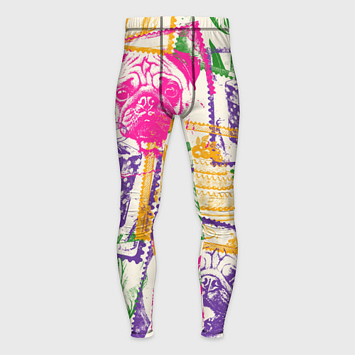 Мужские тайтсы Мопс и праздник / 3D-принт – фото 1