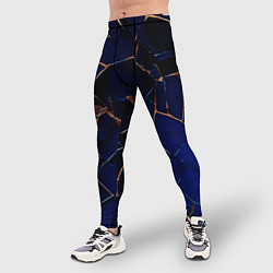 Тайтсы мужские Тёмный синий абстракция битые плиты, цвет: 3D-принт — фото 2