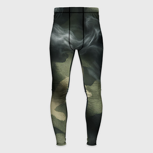Мужские тайтсы Камуфляжная ткань с дымом / 3D-принт – фото 1