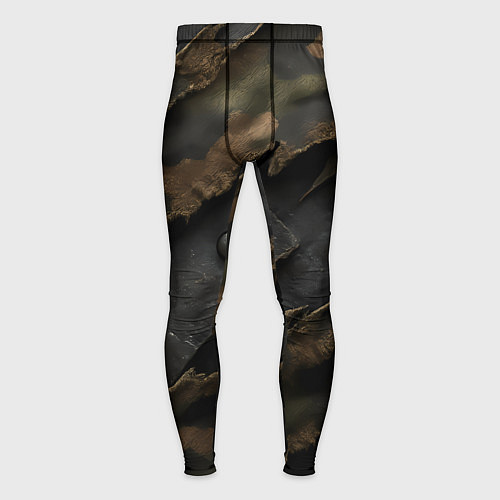 Мужские тайтсы Камуфляжная ткань на металле / 3D-принт – фото 1