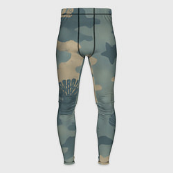Тайтсы мужские Подводный текстурный камуфляж, цвет: 3D-принт