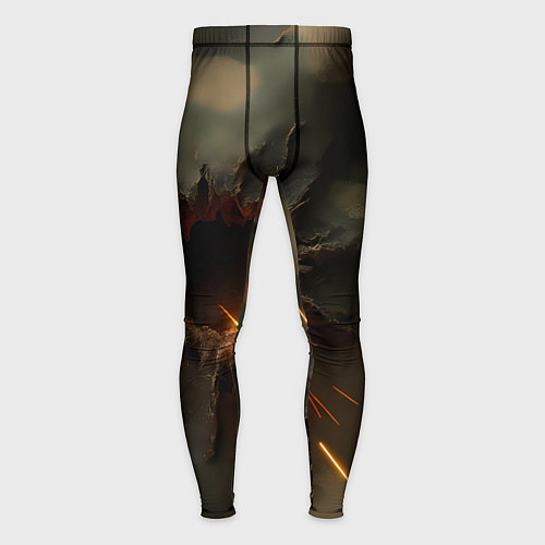 Мужские тайтсы Следы от пуль на камуфляже / 3D-принт – фото 1