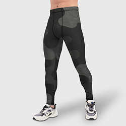 Тайтсы мужские Черно-серый камуфляж, цвет: 3D-принт — фото 2