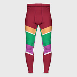 Тайтсы мужские Тёмный красный с полосами, цвет: 3D-принт