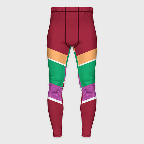 Мужские тайтсы Тёмный красный с полосами / 3D-принт – фото 1