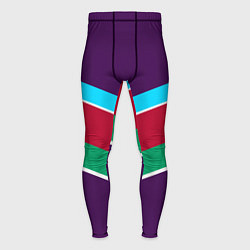 Тайтсы мужские Фиолетовый с полосами, цвет: 3D-принт
