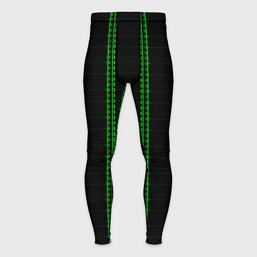 Мужские тайтсы Color black cage green stripes / 3D-принт – фото 1