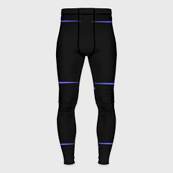 Тайтсы мужские Color black green purple stripes, цвет: 3D-принт
