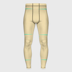 Тайтсы мужские Color beige green stripes, цвет: 3D-принт
