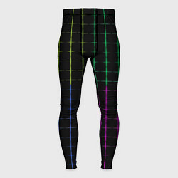 Тайтсы мужские Color black multicolored stripes, цвет: 3D-принт