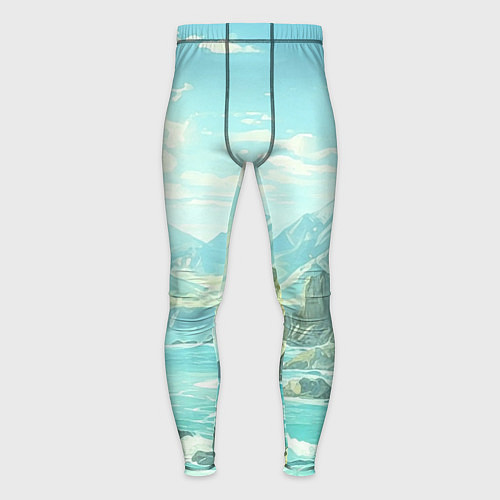 Мужские тайтсы Художественный берег со скалами / 3D-принт – фото 1