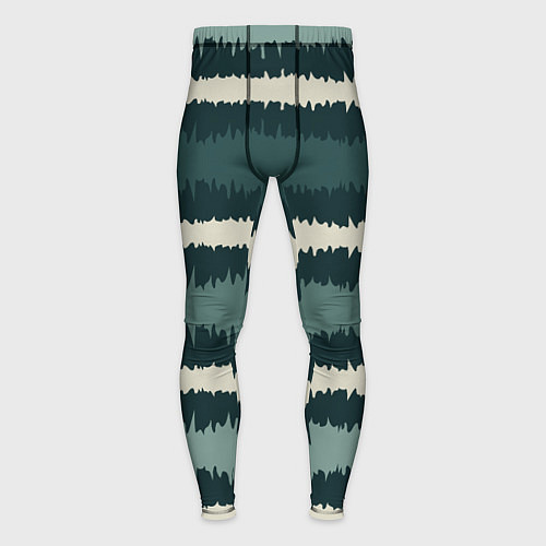 Мужские тайтсы Полосы зигзагообразные зеленые / 3D-принт – фото 1