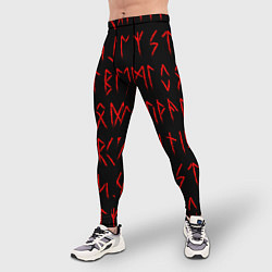 Тайтсы мужские Красные символы древних рун крупные - паттерн, цвет: 3D-принт — фото 2
