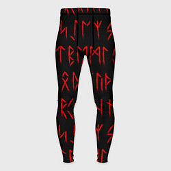 Мужские тайтсы Красные символы древних рун крупные - паттерн