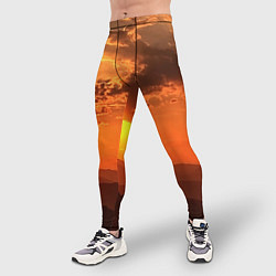 Тайтсы мужские Закат на перевале актопрак, цвет: 3D-принт — фото 2