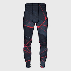 Мужские тайтсы Мраморные узоры из переплетений красных линий