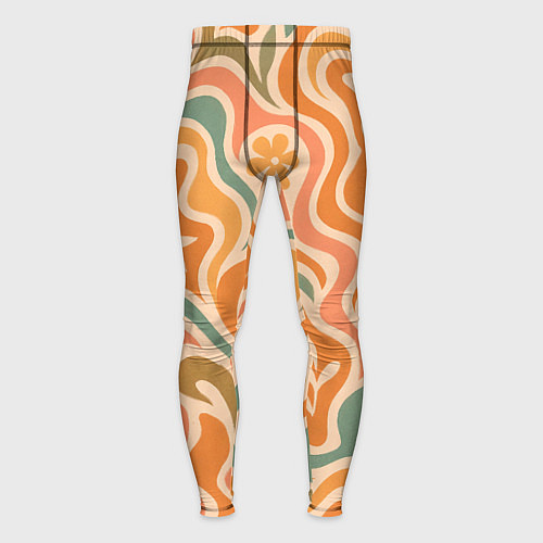 Мужские тайтсы Цветочная волна / 3D-принт – фото 1
