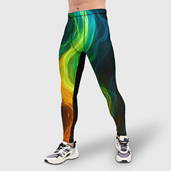 Тайтсы мужские Разноцветное пламя, цвет: 3D-принт — фото 2