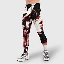 Тайтсы мужские Чёрно-красный абстракция волна, цвет: 3D-принт — фото 2