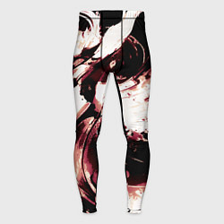 Мужские тайтсы Чёрно-красный абстракция волна