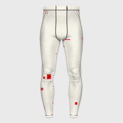 Мужские тайтсы Color white red shapes