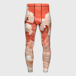 Тайтсы мужские Японские красные волны, цвет: 3D-принт