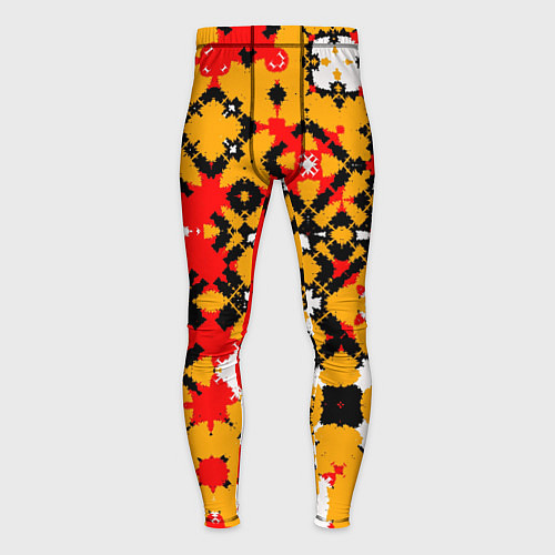 Мужские тайтсы Красно-желтая геометрическая абстракция / 3D-принт – фото 1