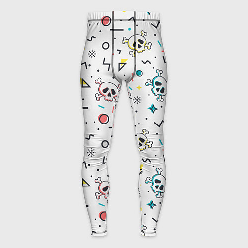 Мужские тайтсы Паттерн с черепами и геометрическими фигурами на Х / 3D-принт – фото 1