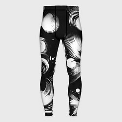 Тайтсы мужские Чёрно-белый абстрактный паттерн, цвет: 3D-принт