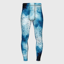 Тайтсы мужские Тёмно-синяя дымка с серебристой крошкой, цвет: 3D-принт