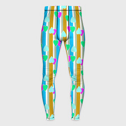 Мужские тайтсы Полосатый с сердечками ретро в горошек