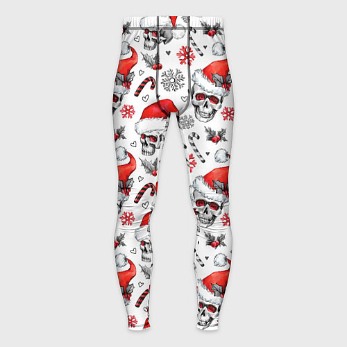 Мужские тайтсы Новогодние черепа / 3D-принт – фото 1
