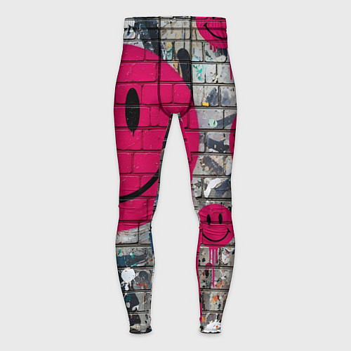 Мужские тайтсы Розовые смайлы граффити / 3D-принт – фото 1